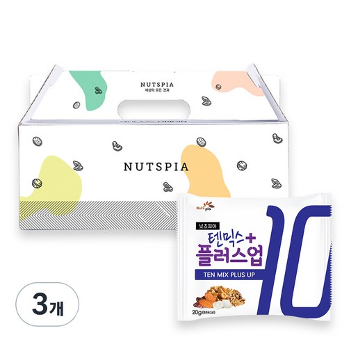 넛츠피아 텐믹스 플러스업 하루견과, 500g, 3개