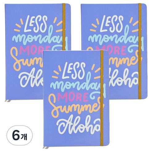 빅드림 A5 밴딩 Less 먼데이 다이어리, 딥퍼플, 6개