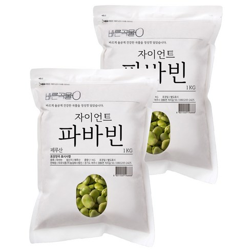 바른곡물 페루산 자이언트 파바빈, 1kg, 2개