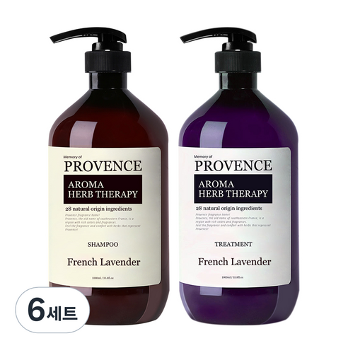프로방스 프렌치 라벤더 샴푸 1L + 라벤더 트리트먼트 1L, 6세트