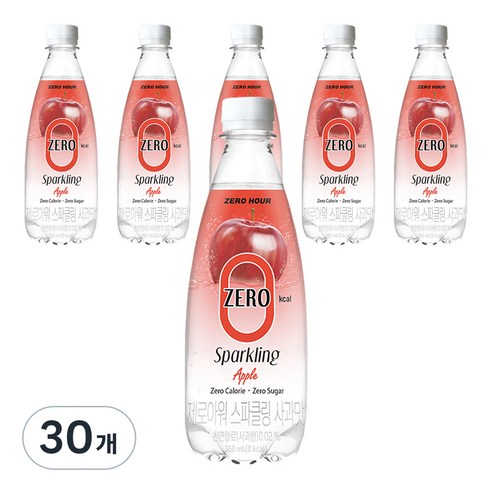 제로아워 0kcal 스파클링 사과맛 탄산음료, 350ml, 30개