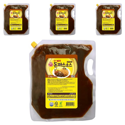 오뚜기 오쉐프 돈까스 소스, 2kg, 4개