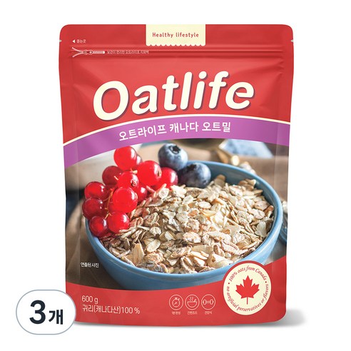 오트라이프 캐나다 오트밀, 600g, 3개