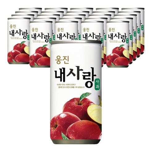 자연은 내사랑 사과 180ml 캔음료 음료수, 60개