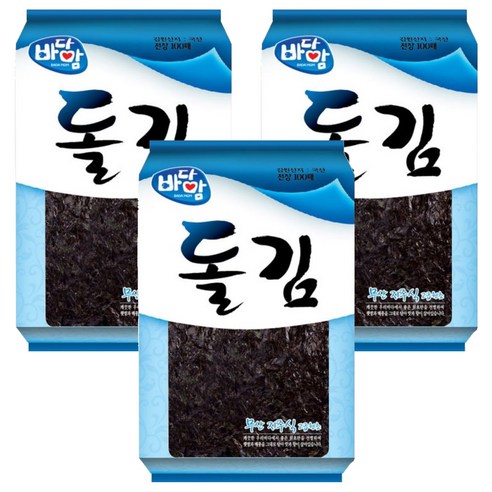 바다맘 돌김 100p, 220g, 3개