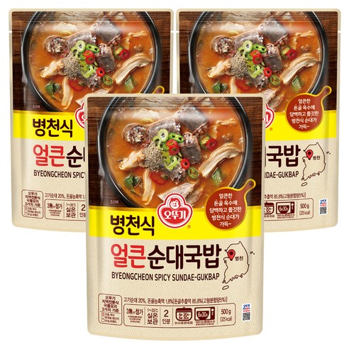 오뚜기 병천식 얼큰 순대국밥, 500g, 3개