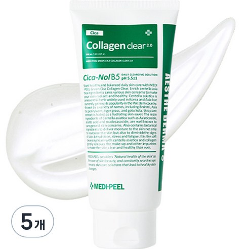 메디필 그린 시카 콜라겐 클리어 2.0 대용량 클렌징폼, 300ml, 5개