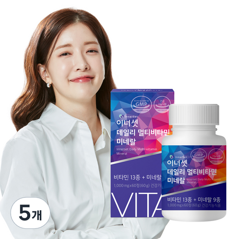 이너셋 데일리 멀티비타민 미네랄, 60정, 5개