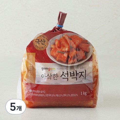 곰곰 아삭한 석박지, 1kg, 5개