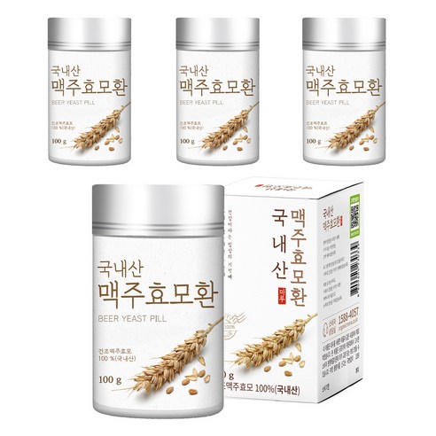 국내산 맥주효모환, 4개, 100g