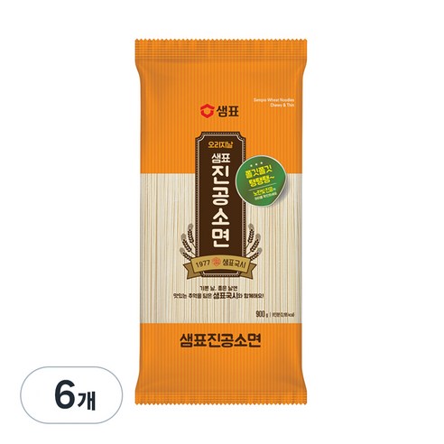 샘표 진공소면, 900g, 6개