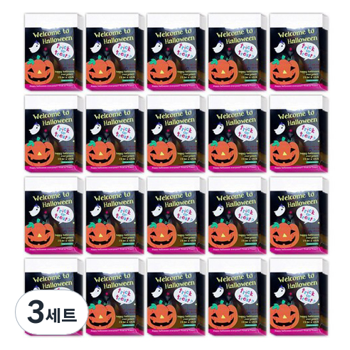 스투피드 할로윈 선물포장 OPP 접착봉투 200p 세트 10 x 14 cm, 웰컴투 블랙, 3세트