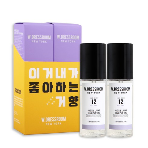 더블유드레스룸 드레스 & 리빙 클리어 퍼퓸 S2 70ml, No 12 베리베리, 2개입