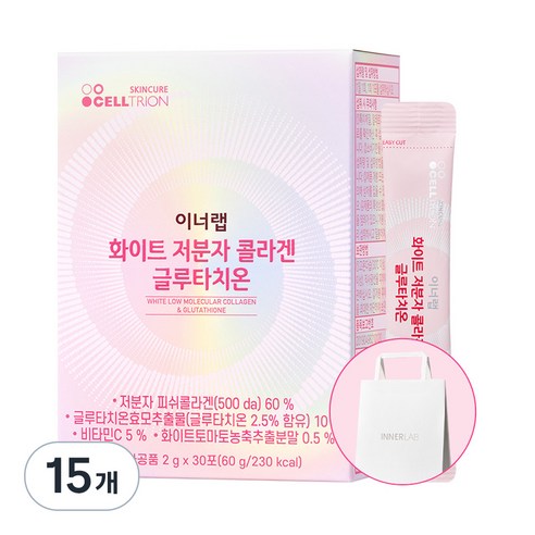 이너랩 화이트 저분자 콜라겐 글루타치온, 60g, 15개
