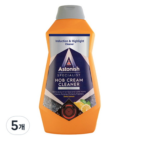 아스토니쉬 인덕션 클리너 하이라이트 청소세제 제스티 레몬향, 500ml, 5개