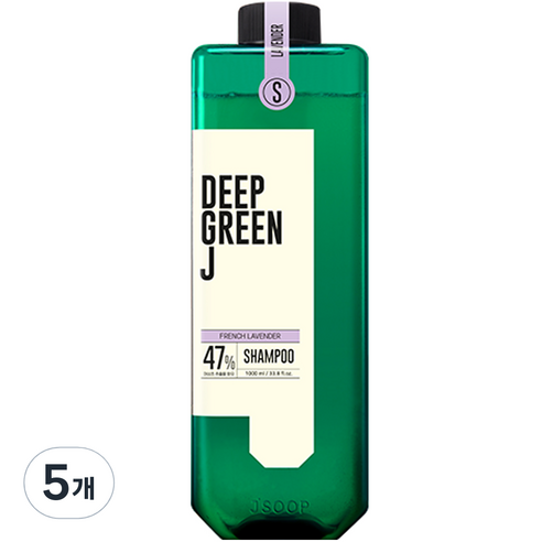 제이숲 딥그린제이 아로마 샴푸 라벤더향, 1L, 5개