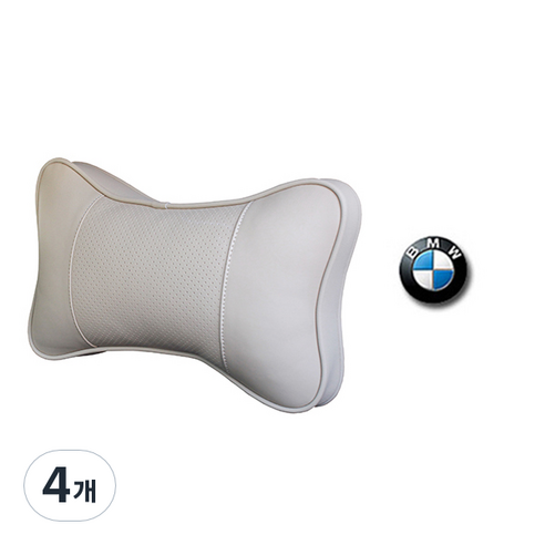 에이비씨파츠 차량용 고급가죽 목쿠션 베이지, BMW, 4개