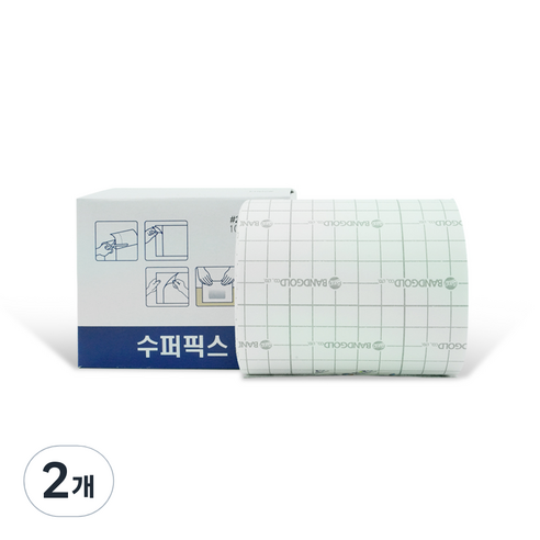 밴드골드 수퍼픽스 거즈 붕대 고정 반창고 10cm x 10m, 2개