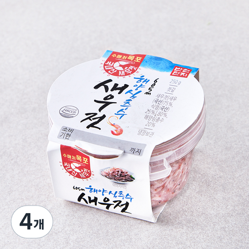 반찬단지 해양 심층수 새우젓, 250g, 4개