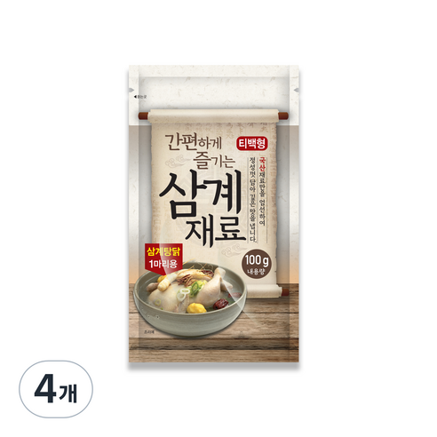 조은약초 삼계탕 재료, 10개, 100g 백숙티백 Best Top5 18 간편하게 즐기는 삼계 재료, 100g, 4개