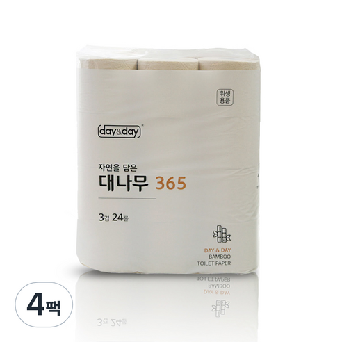 데이앤데이 자연소재 대나무 화장지, 24롤, 4팩