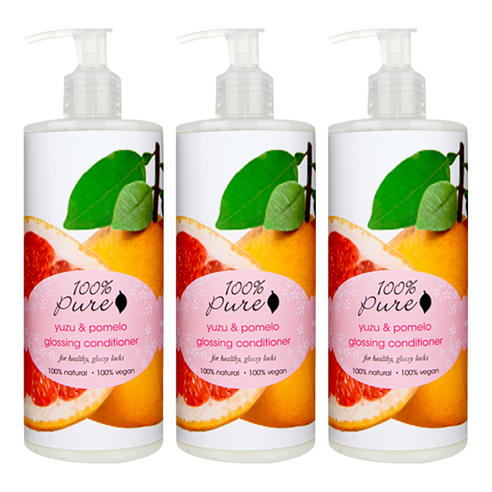 100%퓨어 유주 & 포멜로 글로싱 컨디셔너, 370g, 3개