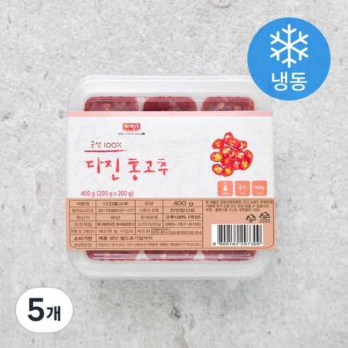 나무새 다진홍고추 (냉동), 400g, 5개