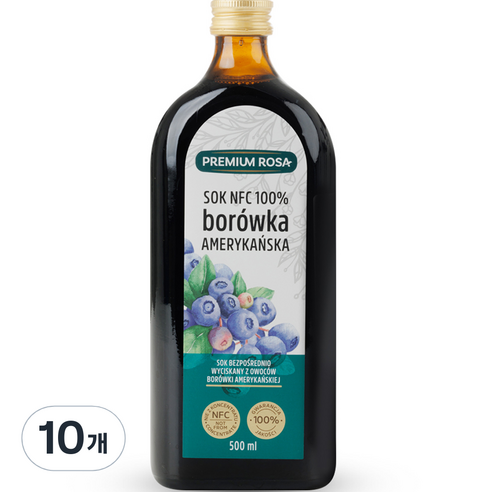 프리미엄로사 블루베리 원액 즙, 500ml, 10개
