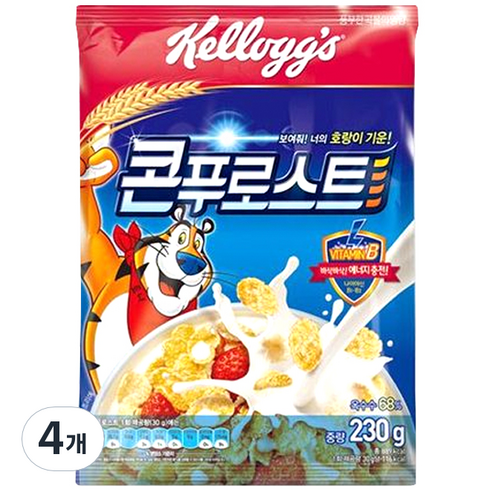켈로그 콘푸로스트 시리얼, 230g, 4개