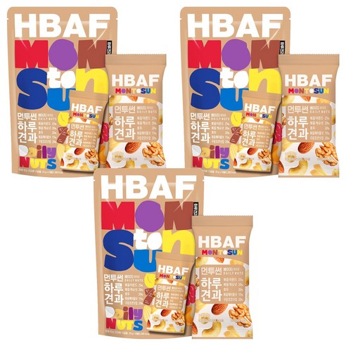 바프 먼투썬 하루견과 베이지, 200g, 3개
