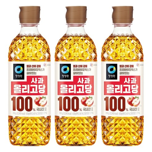 대상 청정원 사과 올리고당, 700g, 3개