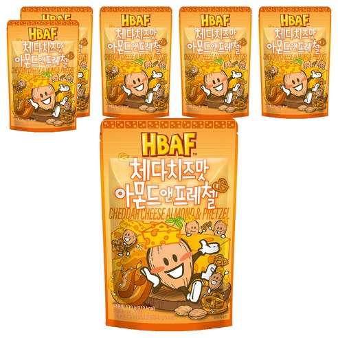 바프 체다치즈맛 아몬드 앤 프레첼, 170g, 6개