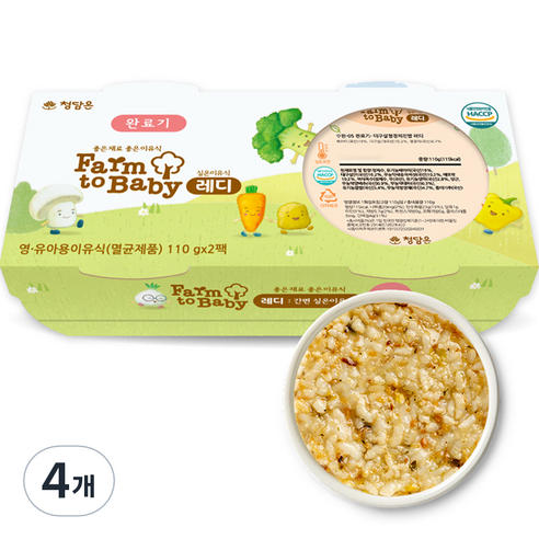 팜투베이비 레디 실온이유식 완료기 대구살청경채진밥, 대구살, 220g, 4개