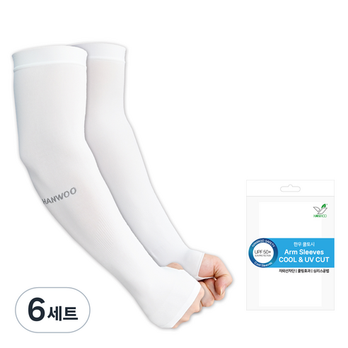 한우 쿨토시 손등형 산업 안전 작업용 무봉제 좌우, 6세트