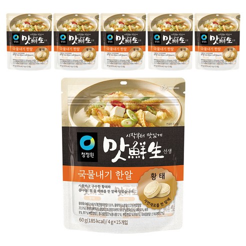 청정원 맛선생 황태 국물내기 한알, 60g, 6개