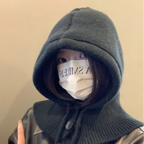실버스 여성용 니트 넥워머 바라클라바 후드 모자 FH005