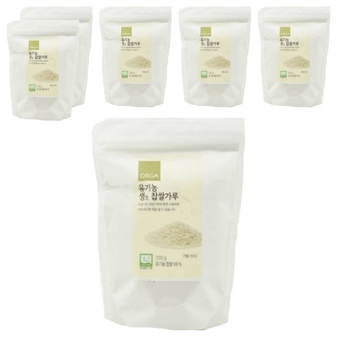 올가홀푸드 유기농 생 찹쌀가루, 350g, 6개