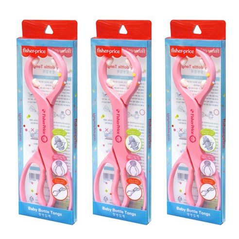 피셔프라이스 젖병집게 다용도, 3개, 핑크