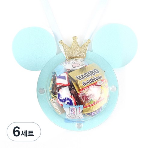 라비나 스낵 목걸이 과자 세트 블루, 과자 5종, 6세트