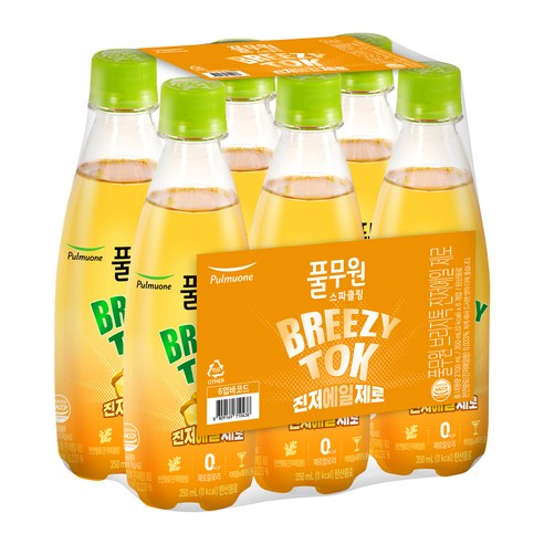 풀무원 탄산음료 브리지톡 진저에일제로, 350ml, 78개