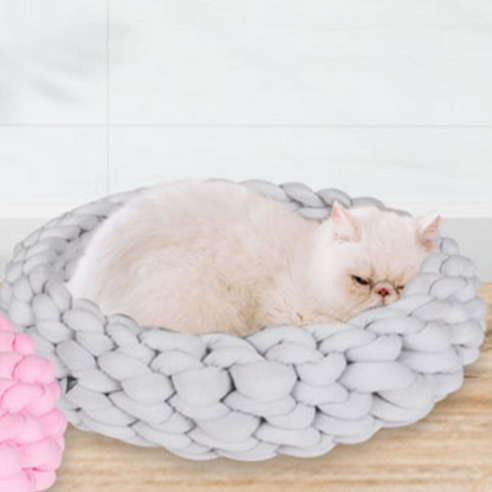 딩동펫 고양이 왕뜨개 방석, 그레이