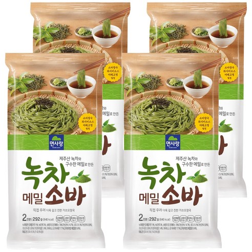 면사랑 녹차 메밀 소바, 292g, 4개