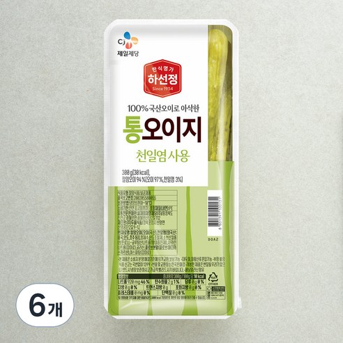 하선정 통 오이지, 300g, 6개