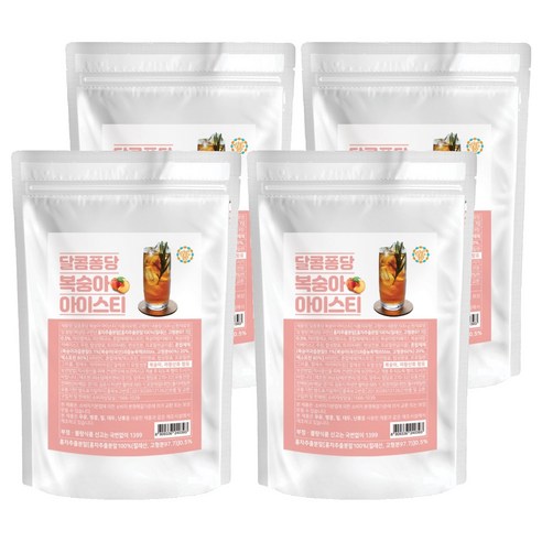 달콤퐁당 복숭아 아이스티 파우더, 500g, 1개입, 4개
