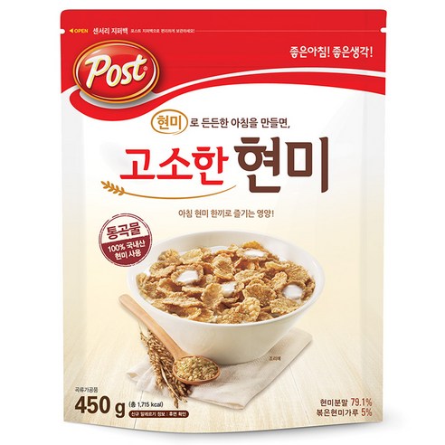 포스트 통곡물 고소한 현미 시리얼, 450g, 1개