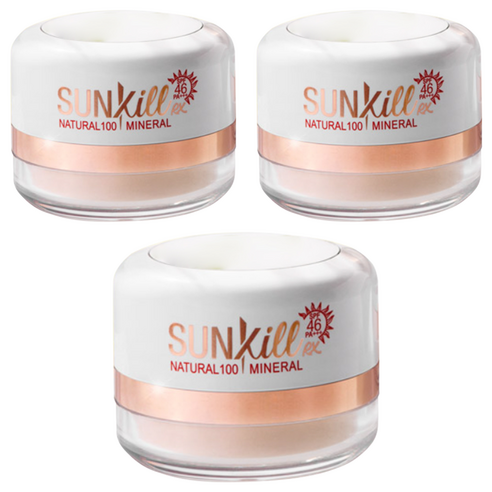 카트린 내추럴 100 미네랄 썬킬 RX 선파우더 SPF 46 PA+++, 12g, 3개