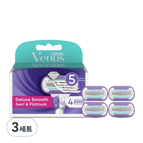 질레트 비너스 스월 여성용 면도날, 3세트, 4개입