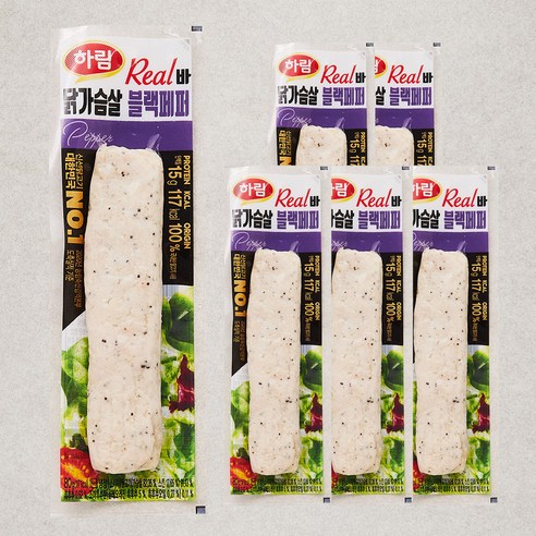 하림 리얼바 닭가슴살 블랙페퍼, 80g, 6개