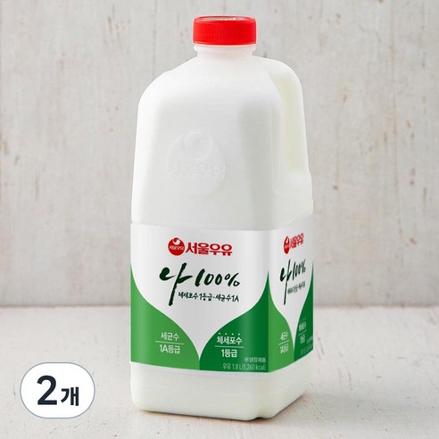 서울우유 나100% 우유, 1800ml, 2개
