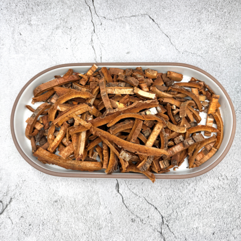 뜰 안에 있는 느릅나무 껍질을 활용한 유백피, 200g, 6개 느릅나무뿌리